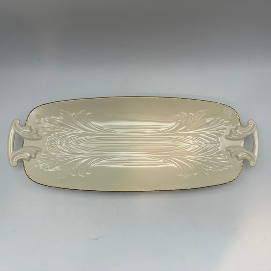 Lenox Spring Garden Embossed Celery Tray, Gold Trim