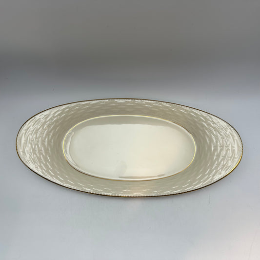 Lenox Basket Weaver Oval Serving Dish, Gold Trim