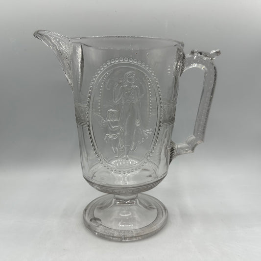 Richards & Hartley Glass Company Cupid & Venus 9" Pitcher Late 1800s