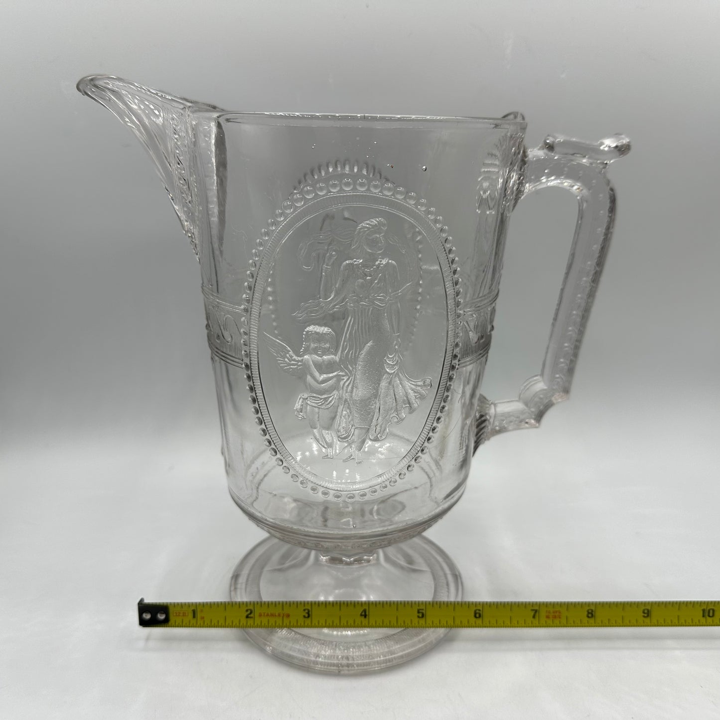 Richards & Hartley Glass Company Cupid & Venus 9" Pitcher Late 1800s