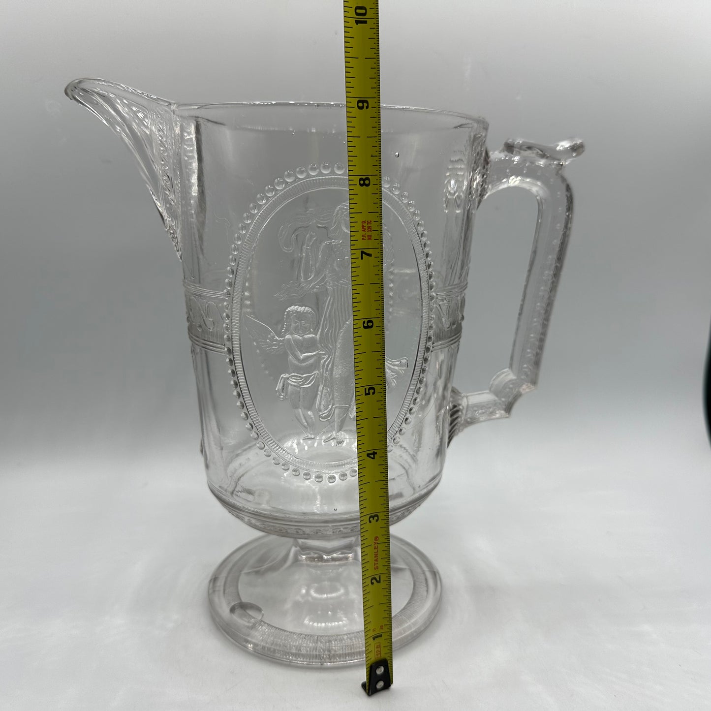 Richards & Hartley Glass Company Cupid & Venus 9" Pitcher Late 1800s