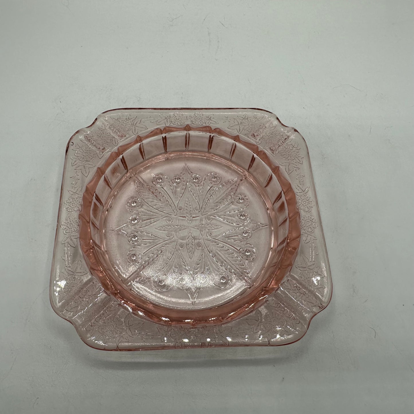 Jeannette Ashtray Pink Depression Glass Adam Pattern