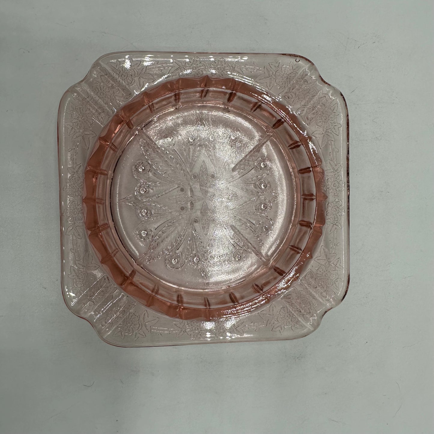 Jeannette Ashtray Pink Depression Glass Adam Pattern