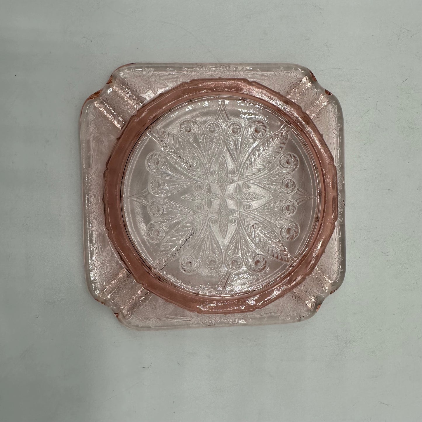 Jeannette Ashtray Pink Depression Glass Adam Pattern