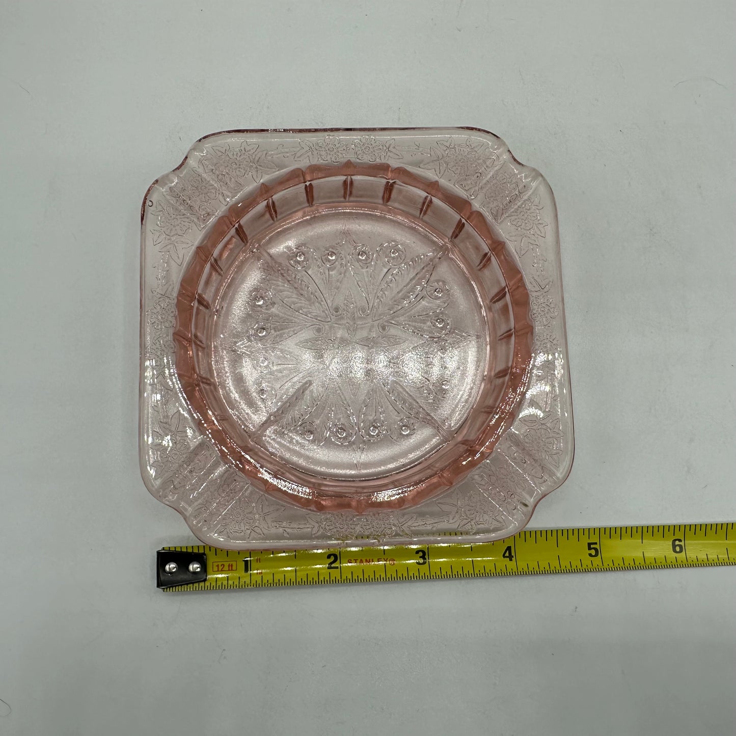 Jeannette Ashtray Pink Depression Glass Adam Pattern