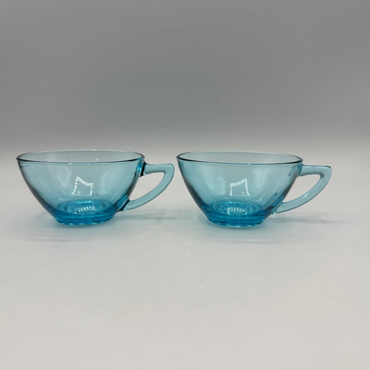 Hazel Atlas Capri Hobnail Teacup, Set of 2