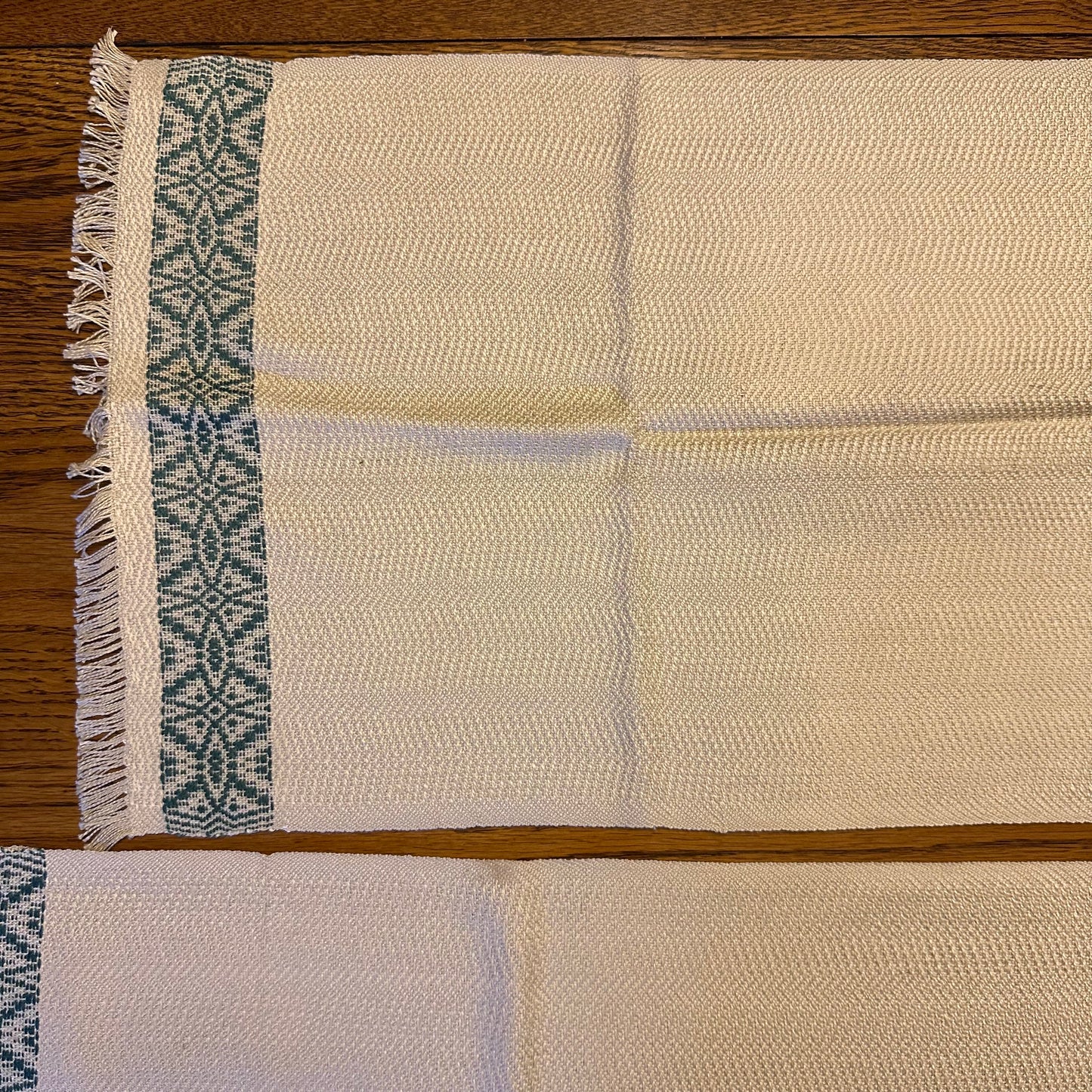 Runners, Set of 2 , Tan and Green with Fringe