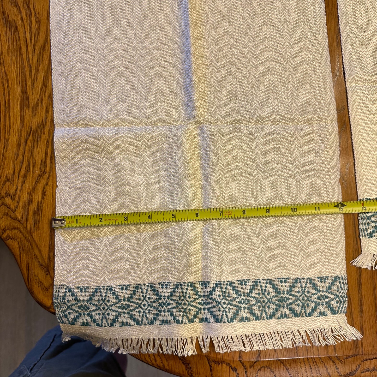 Runners, Set of 2 , Tan and Green with Fringe
