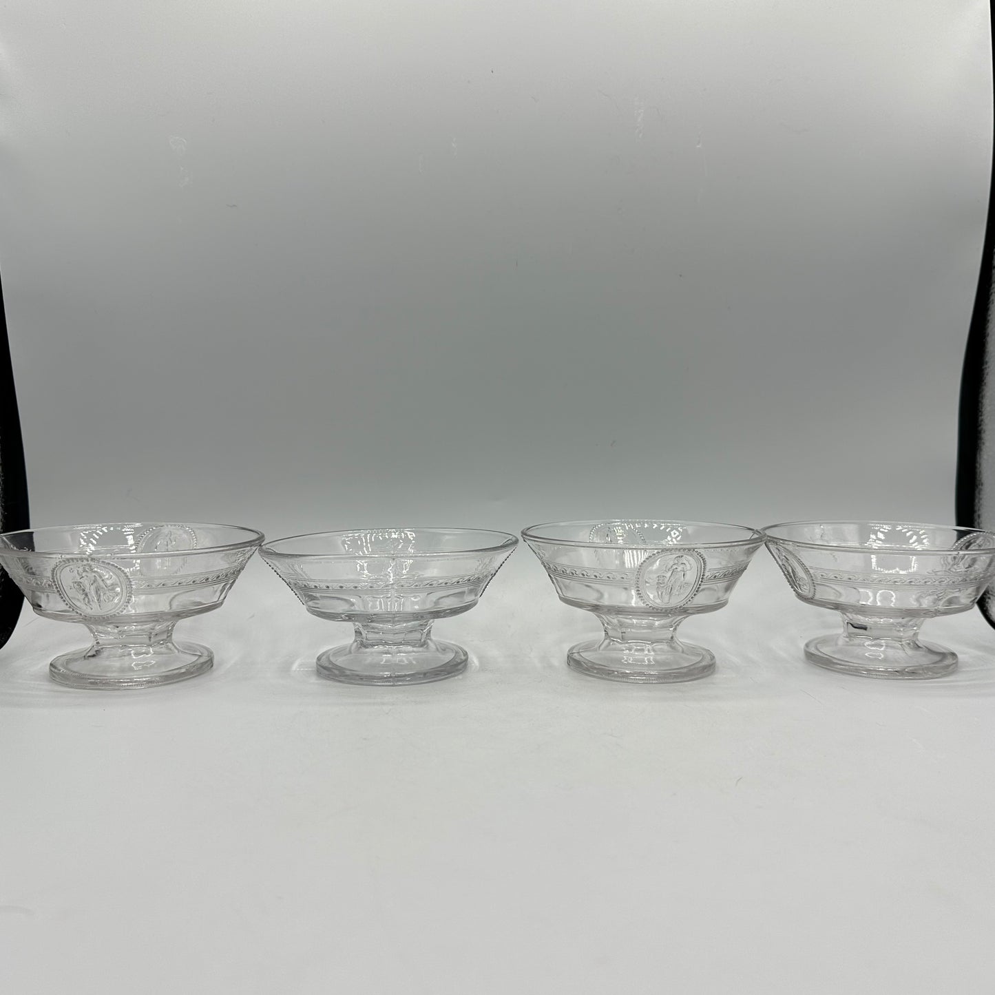 Richards & Hartley Glass Company Cupid & Venus Sauce Dish, Set of 4