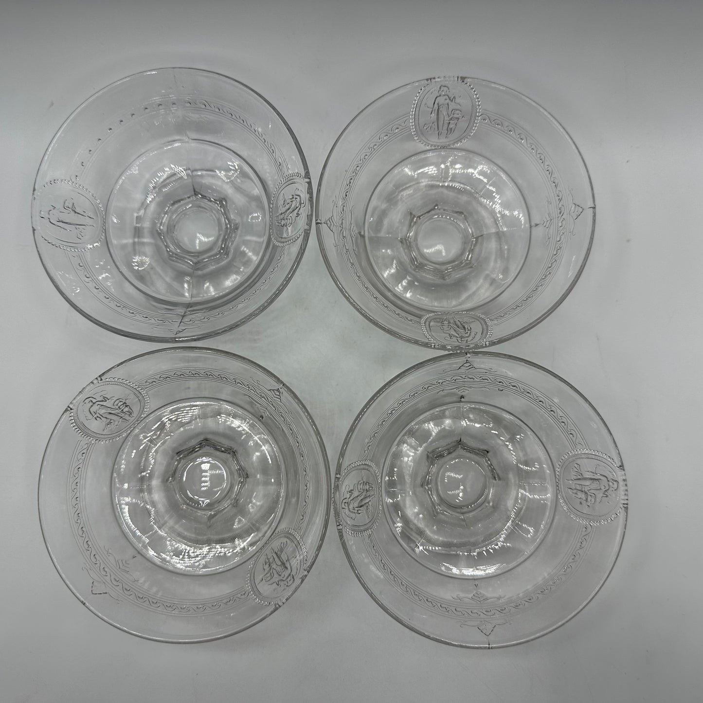 Richards & Hartley Glass Company Cupid & Venus Sauce Dish, Set of 4