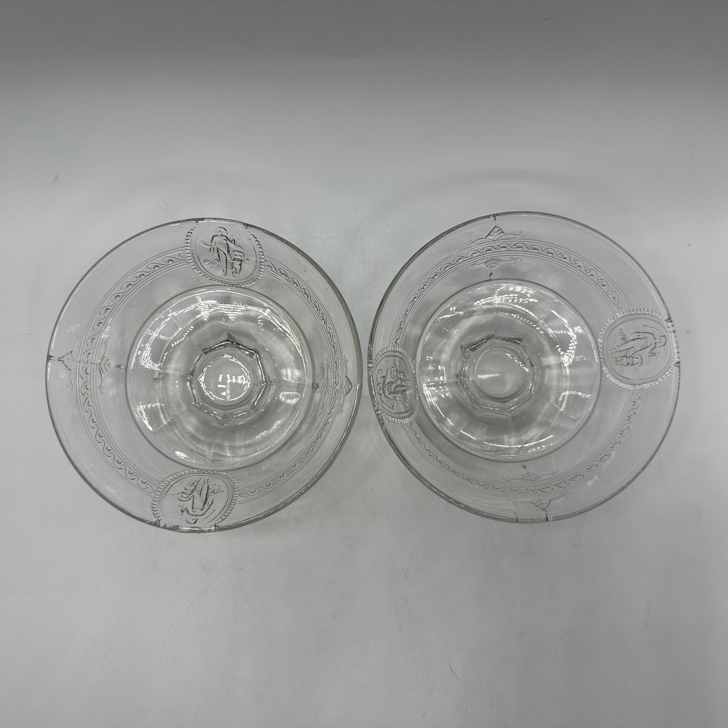 Richards & Hartley Glass Company Cupid & Venus Sauce Dish, Set of 2