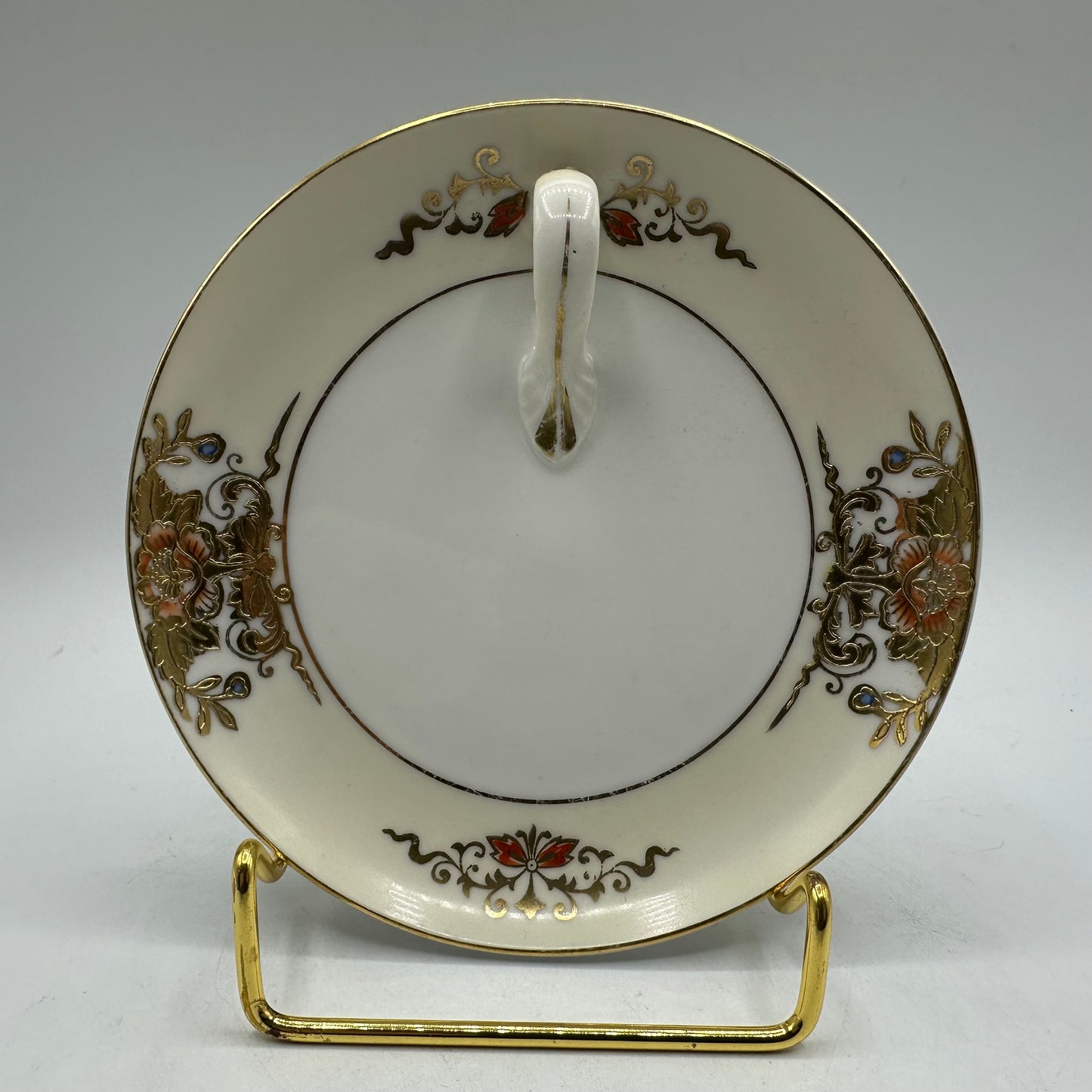 Noritake Handled Lemon Plate, Handpainted Gold Moriage