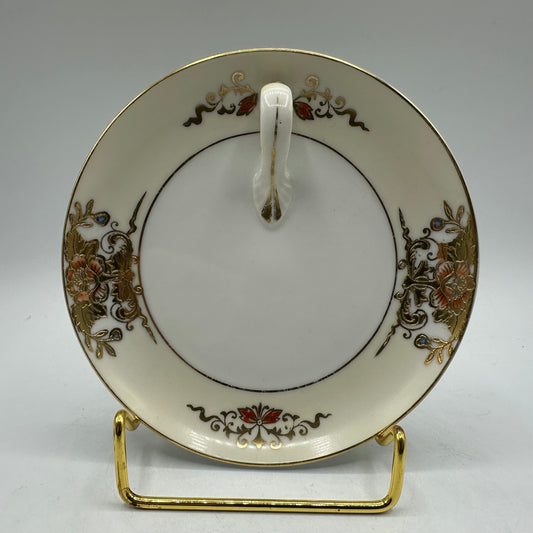 Noritake Handled Lemon Plate, Handpainted Gold Moriage