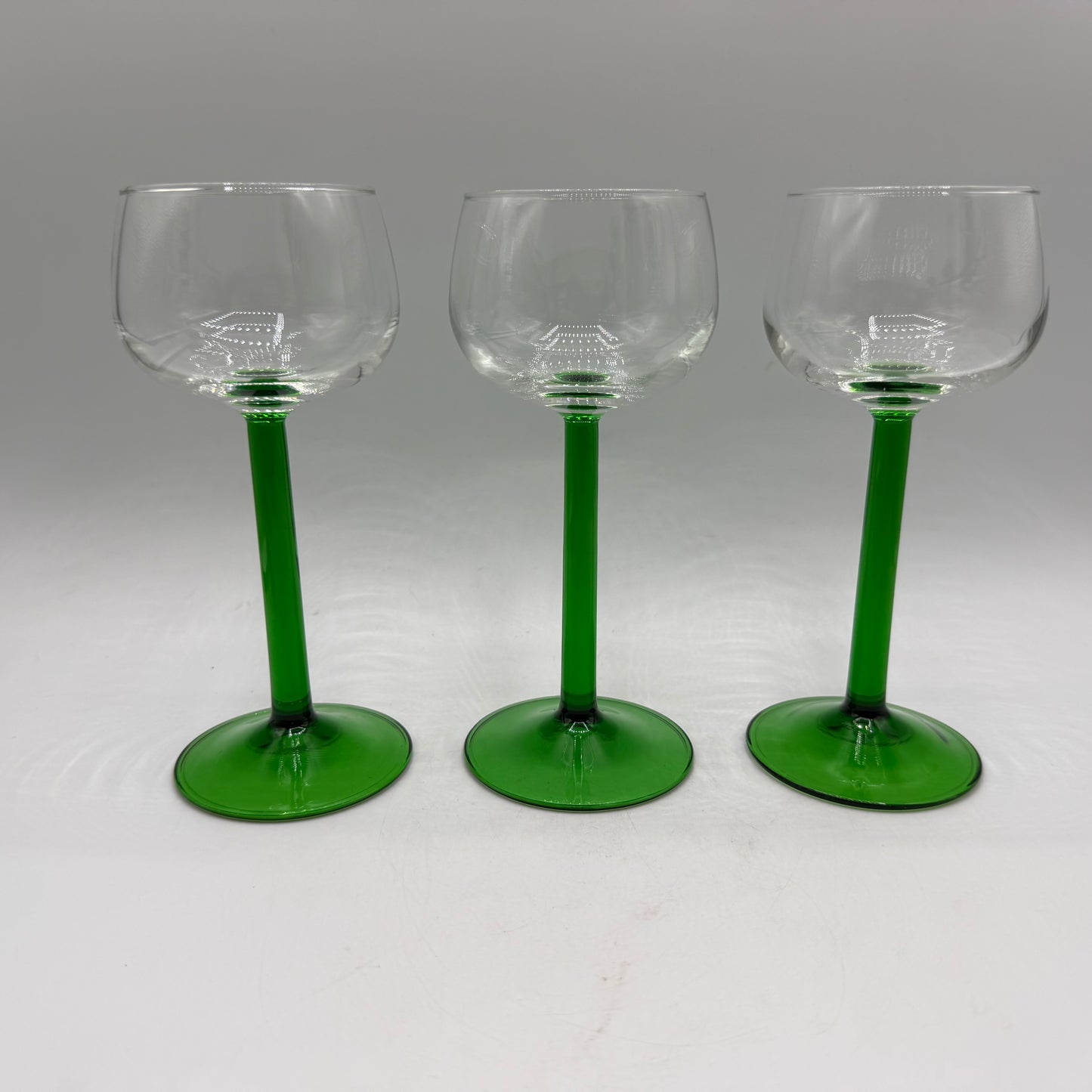 Luminarc Vin Du Rhin Wine Glass Emerald Green Stem, Clear Bowl, Set of 5
