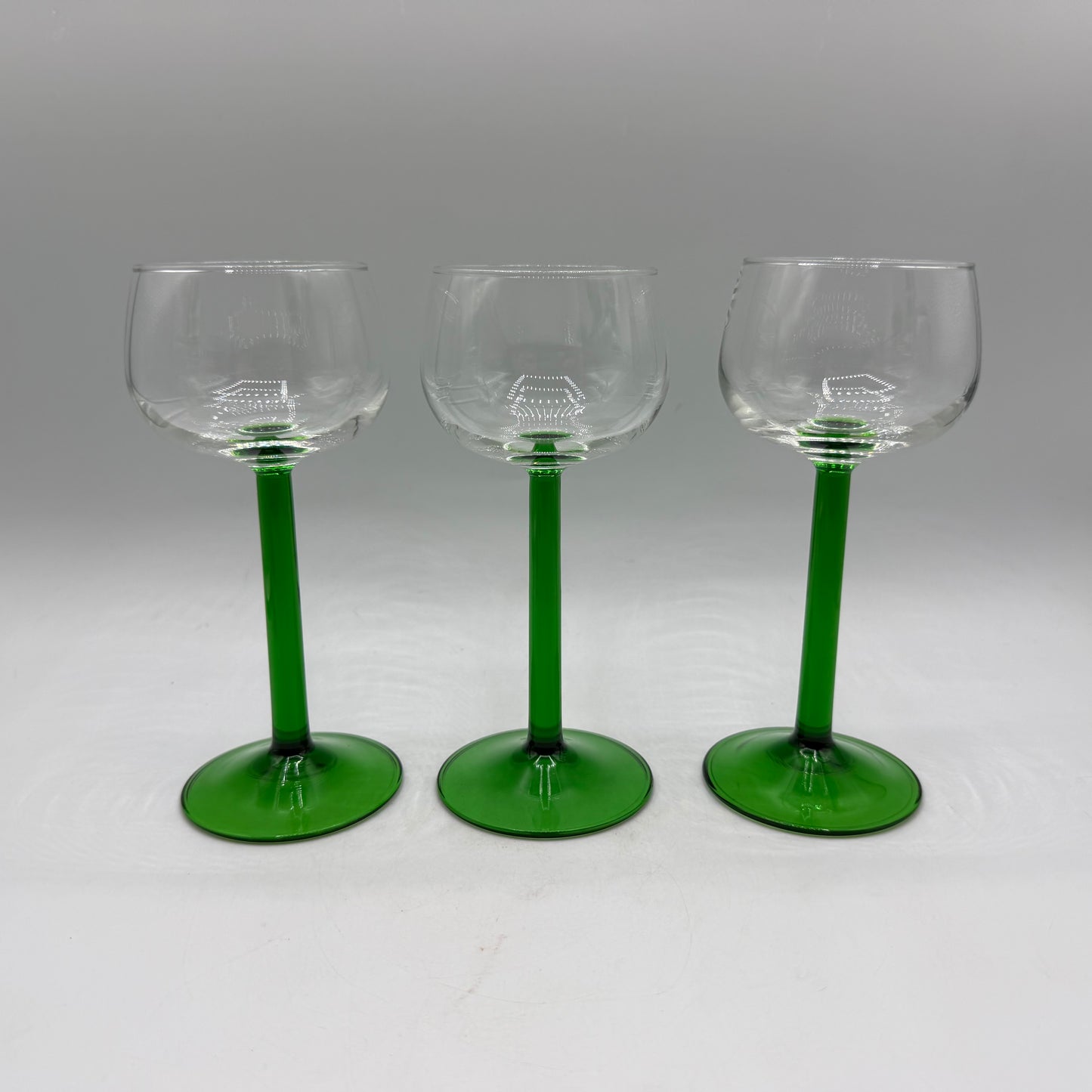 Luminarc Vin Du Rhin Wine Glass Emerald Green Stem, Clear Bowl, Set of 5