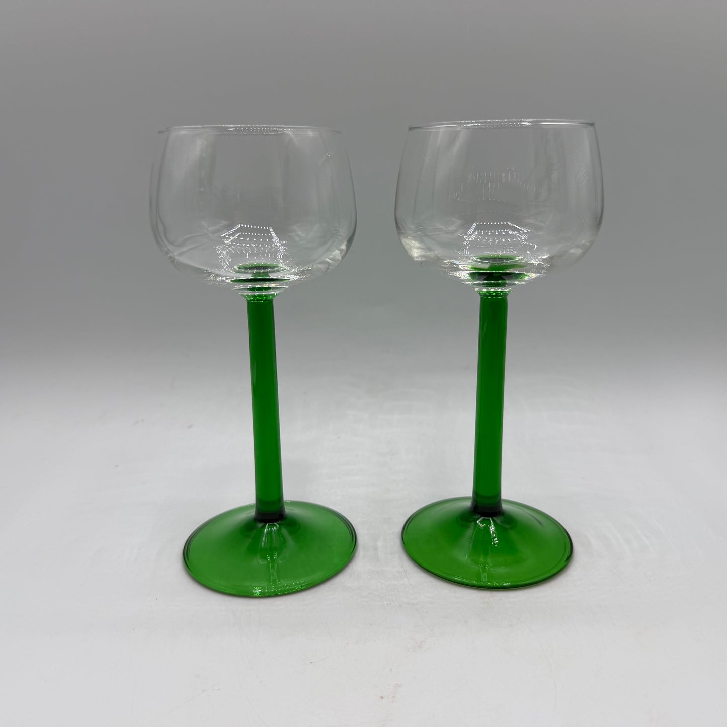 Luminarc Vin Du Rhin Wine Glass Emerald Green Stem, Clear Bowl, Set of 5