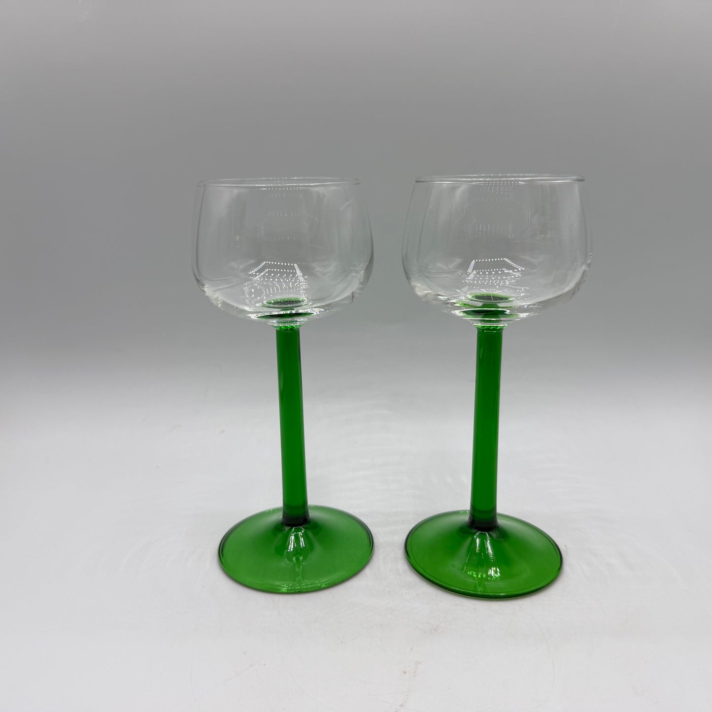 Luminarc Vin Du Rhin Wine Glass Emerald Green Stem, Clear Bowl, Set of 5