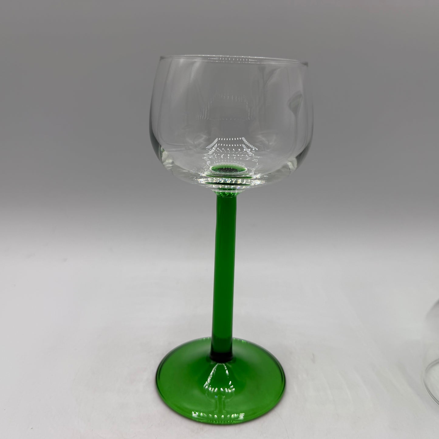 Luminarc Vin Du Rhin Wine Glass Emerald Green Stem, Clear Bowl, Set of 5