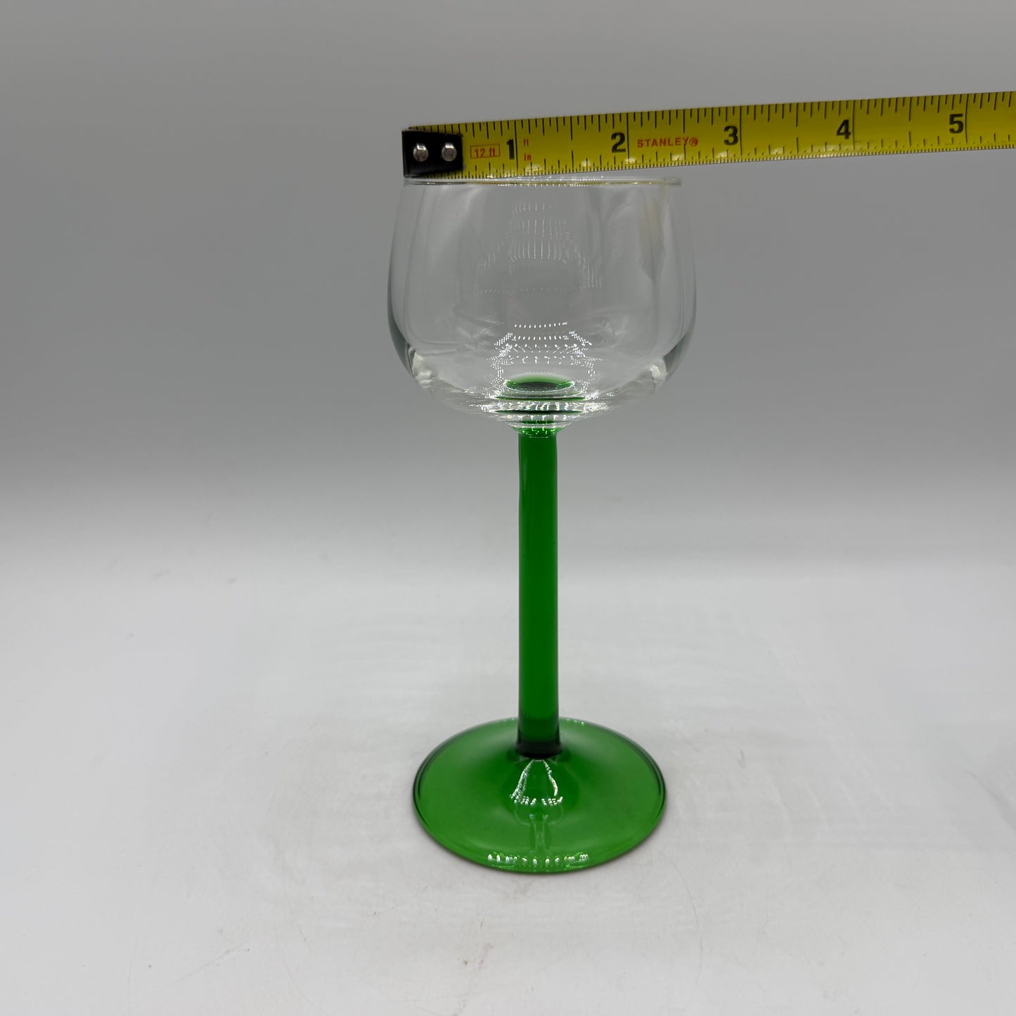 Luminarc Vin Du Rhin Wine Glass Emerald Green Stem, Clear Bowl, Set of 5