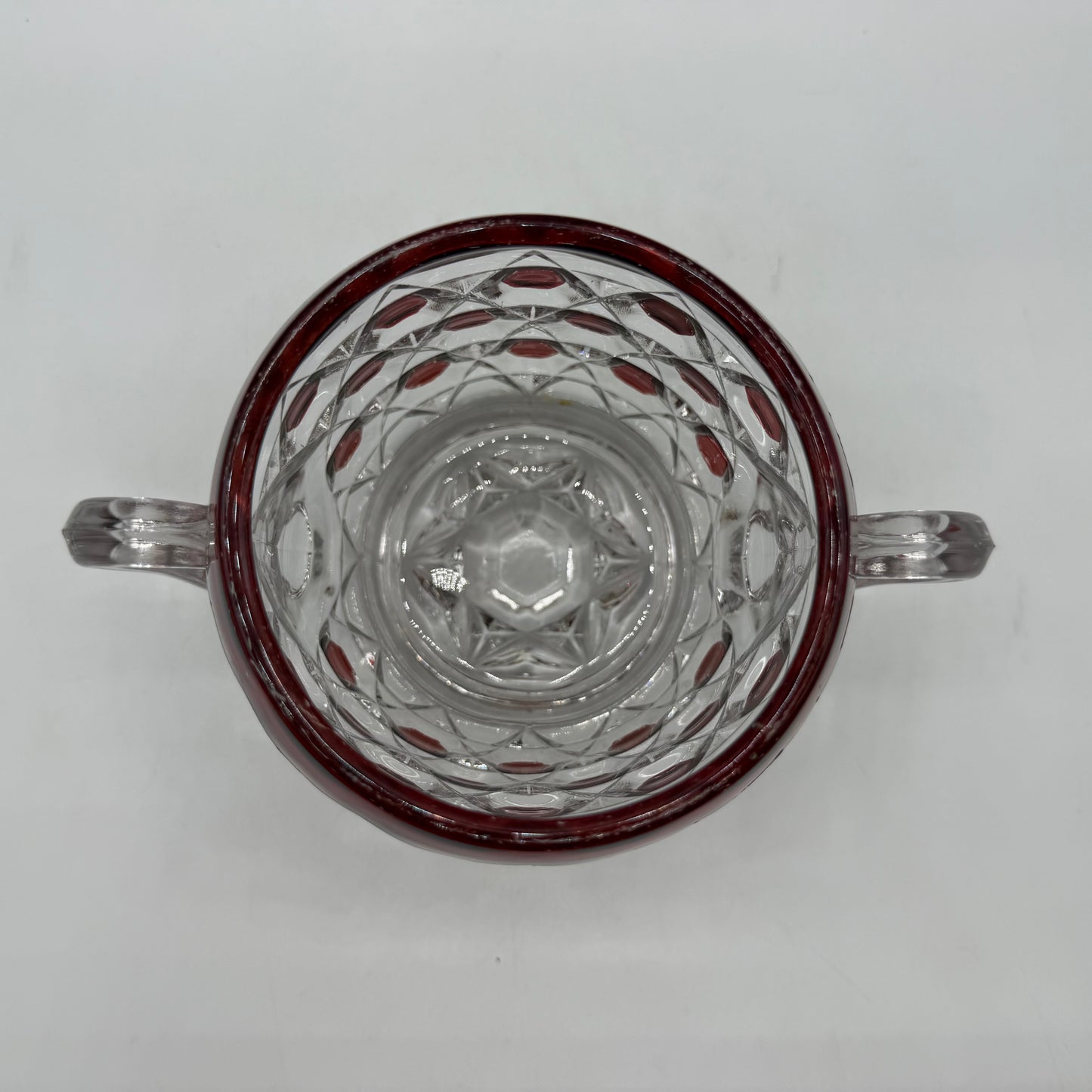 Doyle & Co Red Block Lidded Sugar Bowl, Circa 1890