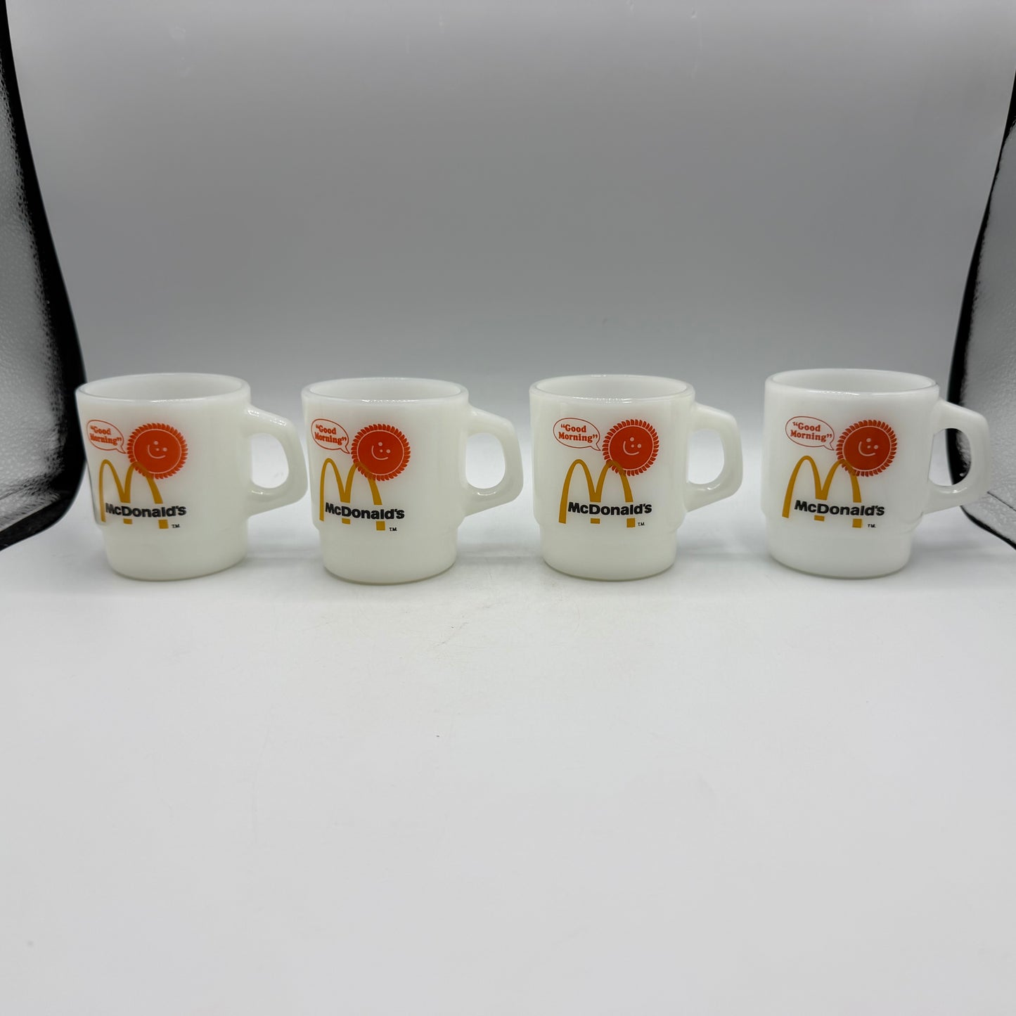 McDonald's "Good Morning" Coffee Mug, Fire King, Set of 4