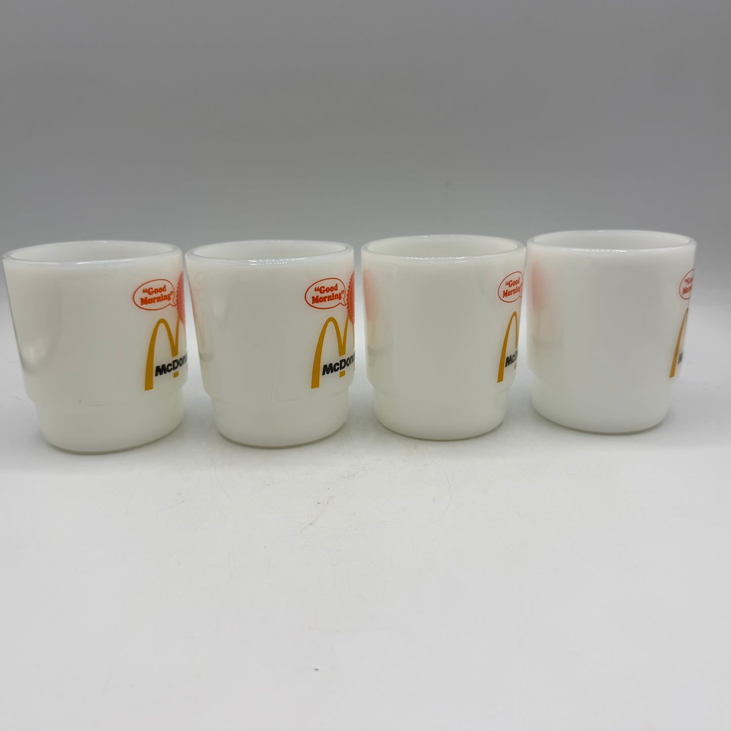 McDonald's "Good Morning" Coffee Mug, Fire King, Set of 4