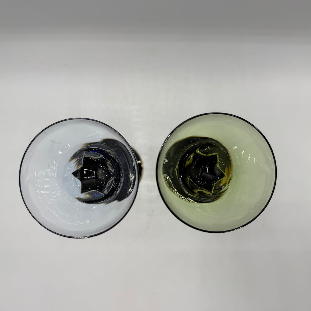 Venetian Black Twisted Stem Wine Glass, Set of 2