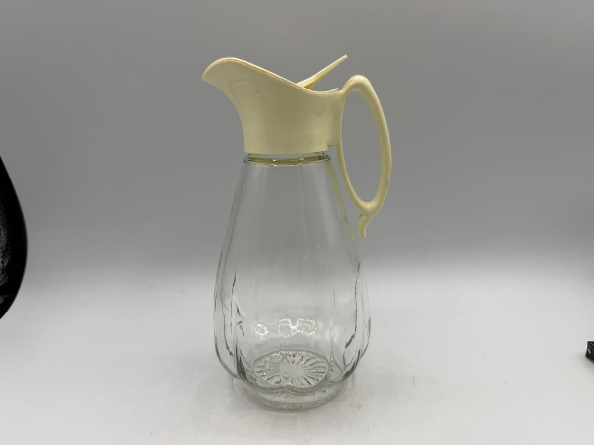 Log Cabin Glass Maple Syrup Dispenser, 1970s