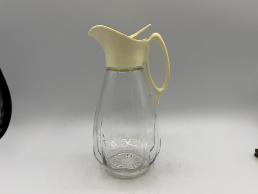 Log Cabin Glass Maple Syrup Dispenser, 1970s