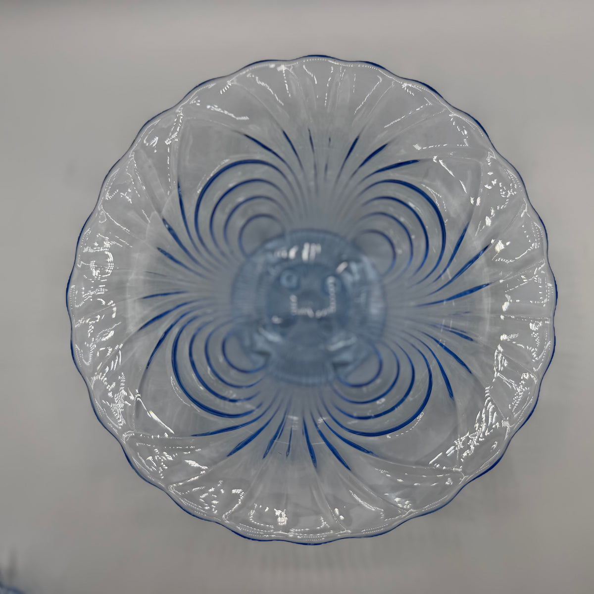 Mosser Glass Miniature Punch Bowl Set, Ice Blue, Caprice Pattern