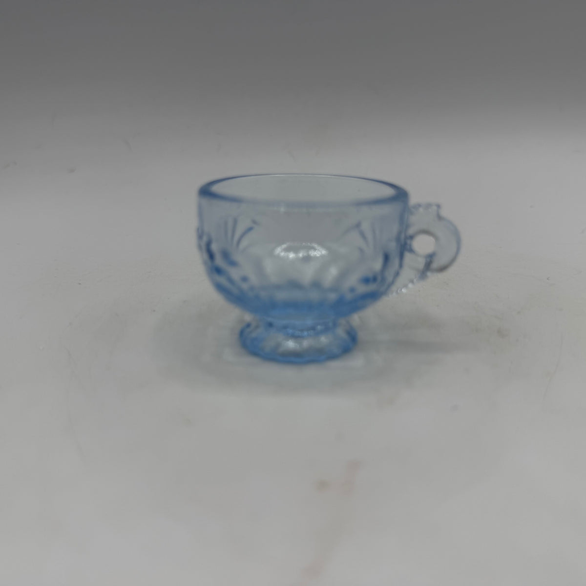 Mosser Glass Miniature Punch Bowl Set, Ice Blue, Caprice Pattern