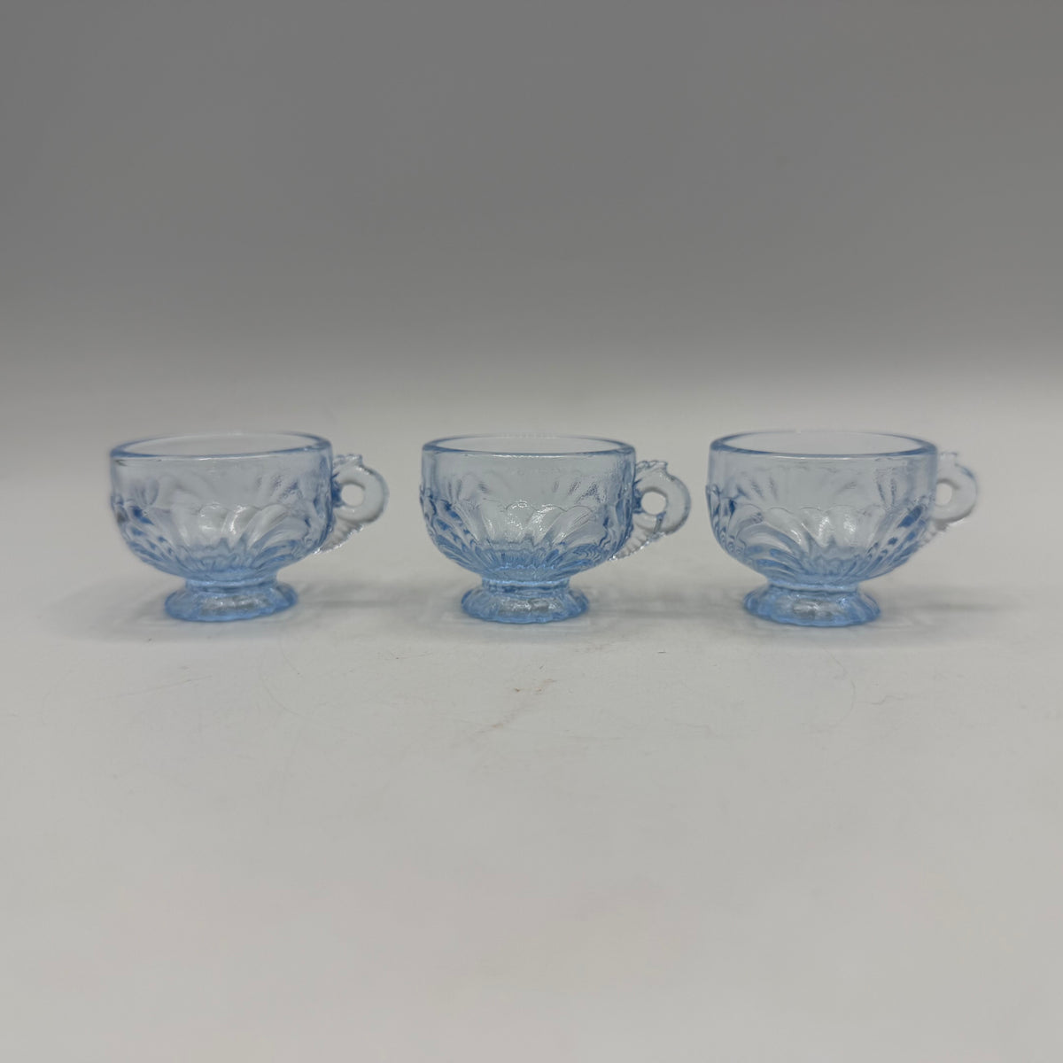 Mosser Glass Miniature Punch Bowl Set, Ice Blue, Caprice Pattern