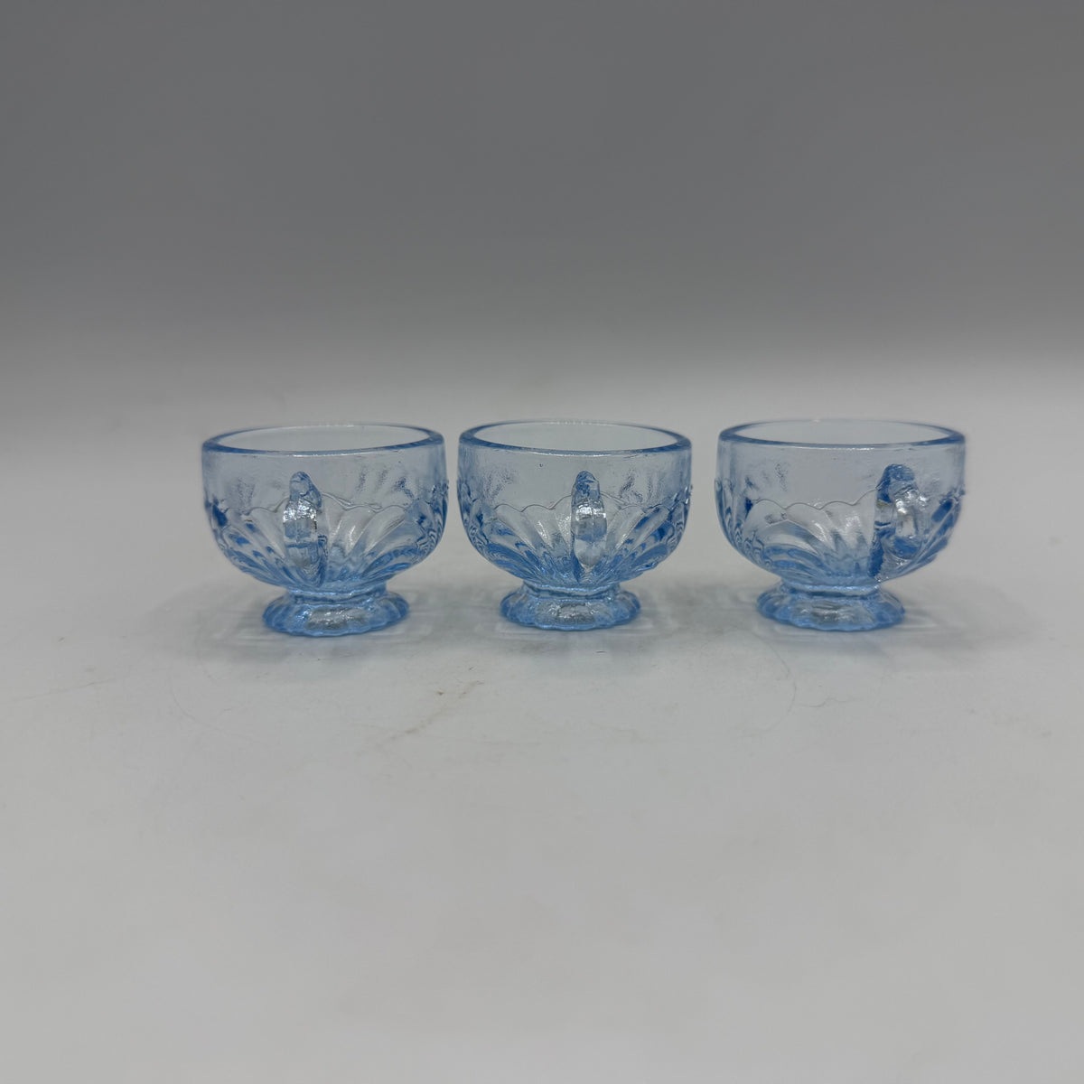 Mosser Glass Miniature Punch Bowl Set, Ice Blue, Caprice Pattern