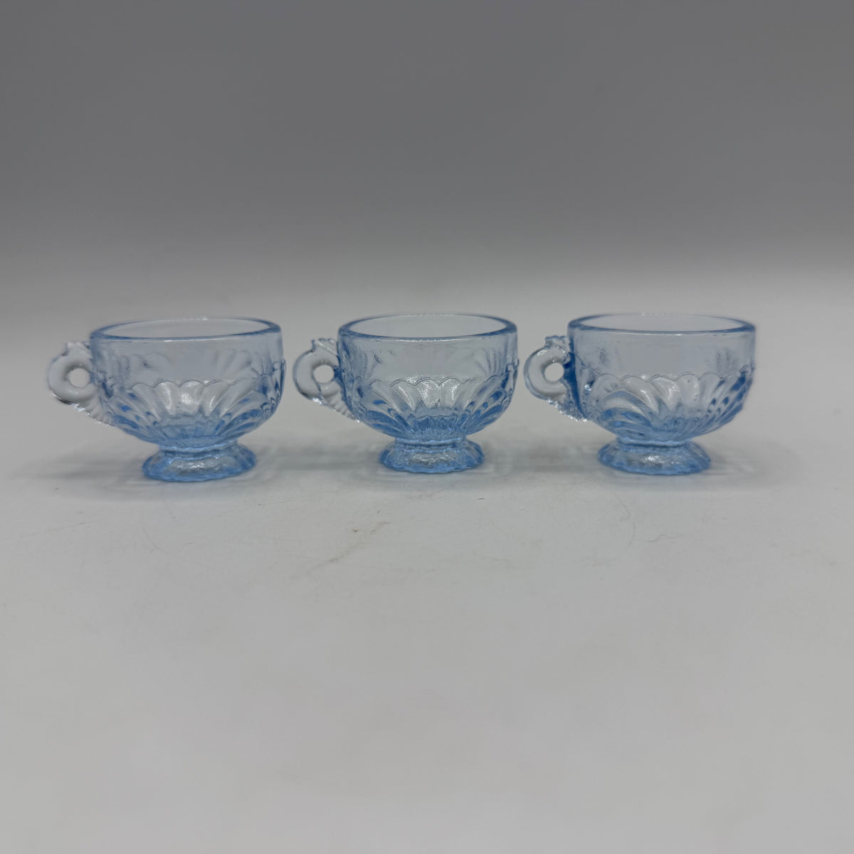 Mosser Glass Miniature Punch Bowl Set, Ice Blue, Caprice Pattern