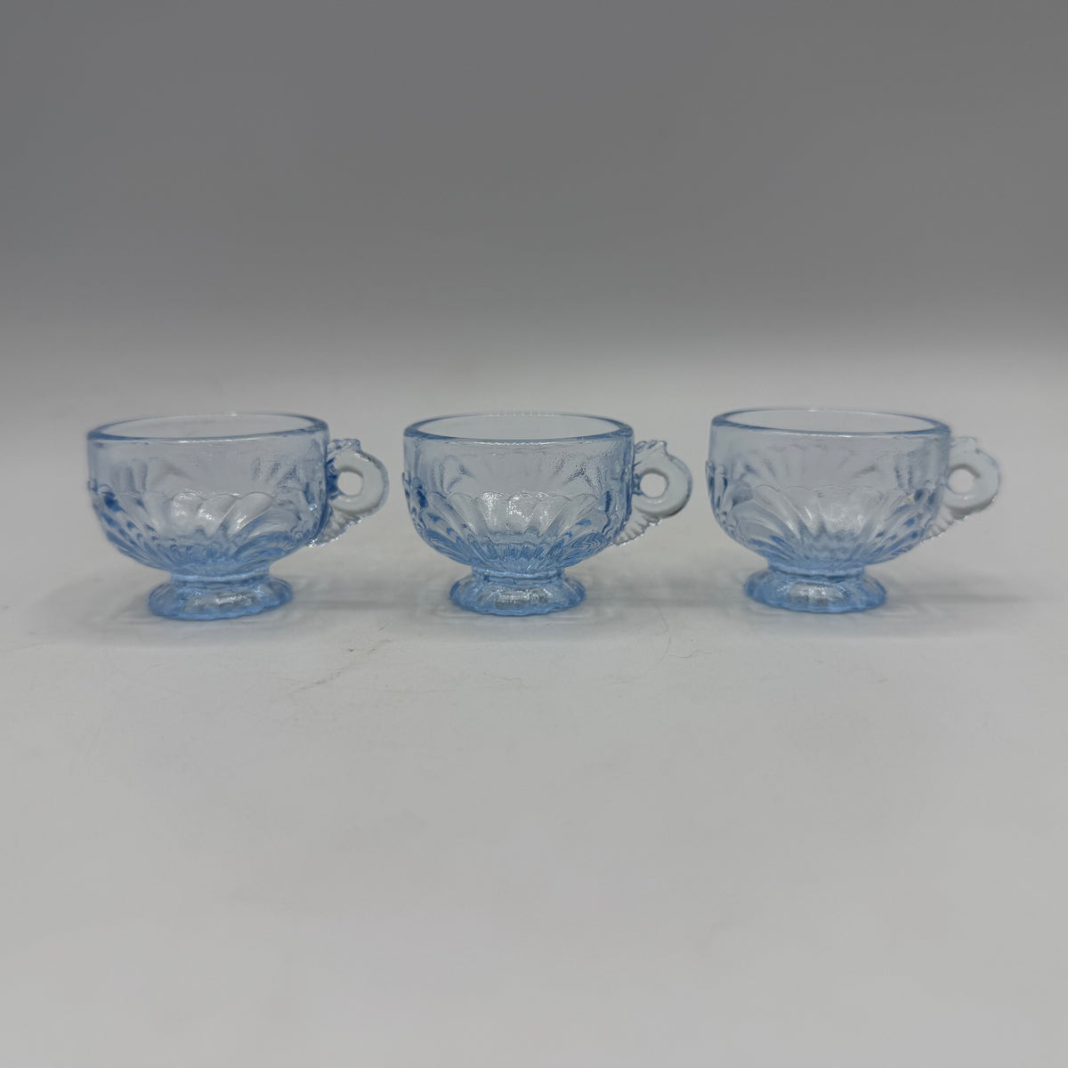 Mosser Glass Miniature Punch Bowl Set, Ice Blue, Caprice Pattern