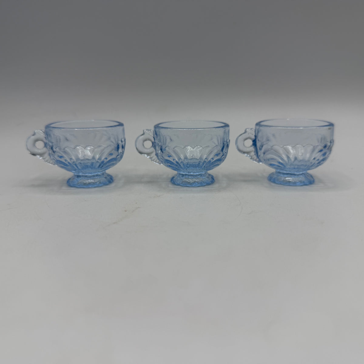 Mosser Glass Miniature Punch Bowl Set, Ice Blue, Caprice Pattern