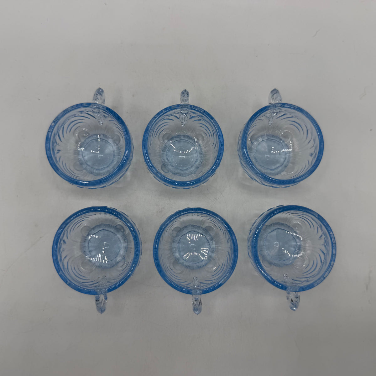Mosser Glass Miniature Punch Bowl Set, Ice Blue, Caprice Pattern