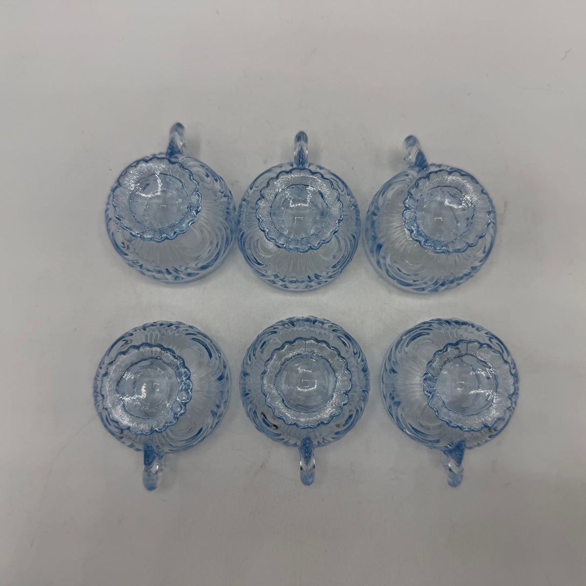 Mosser Glass Miniature Punch Bowl Set, Ice Blue, Caprice Pattern