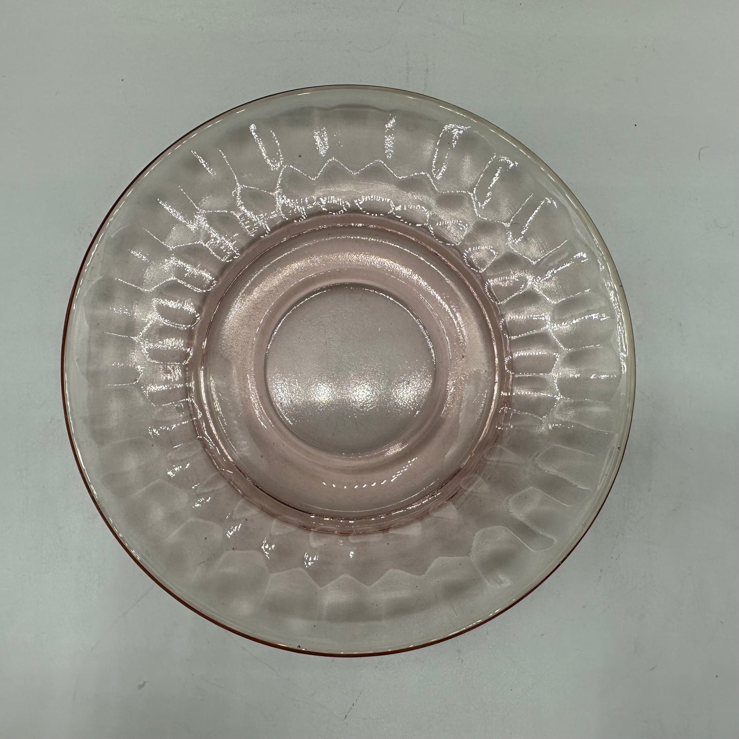 Jeannette Glass Pink Hex Optic Cup and Saucer, Depression Glass