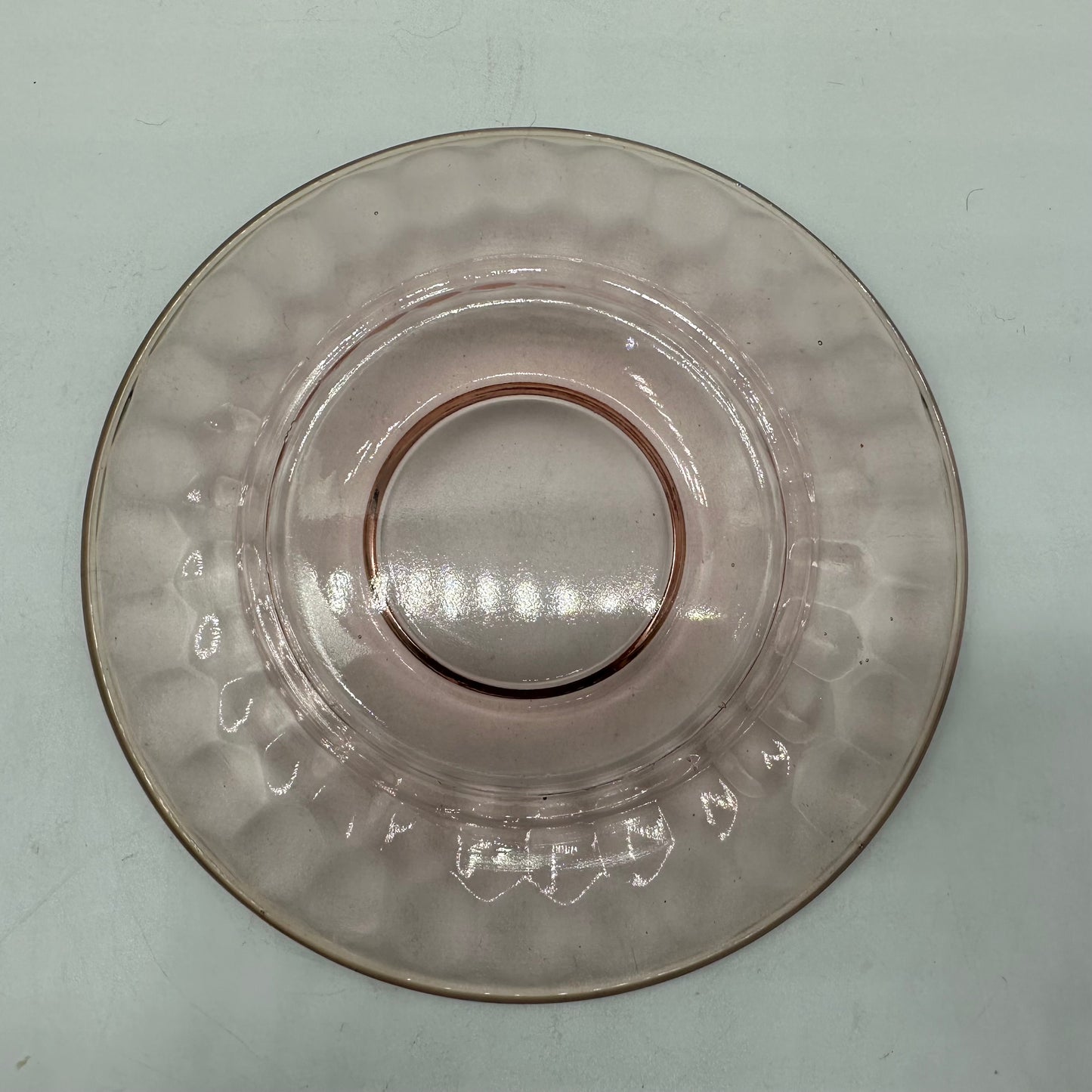 Jeannette Glass Pink Hex Optic Cup and Saucer, Depression Glass