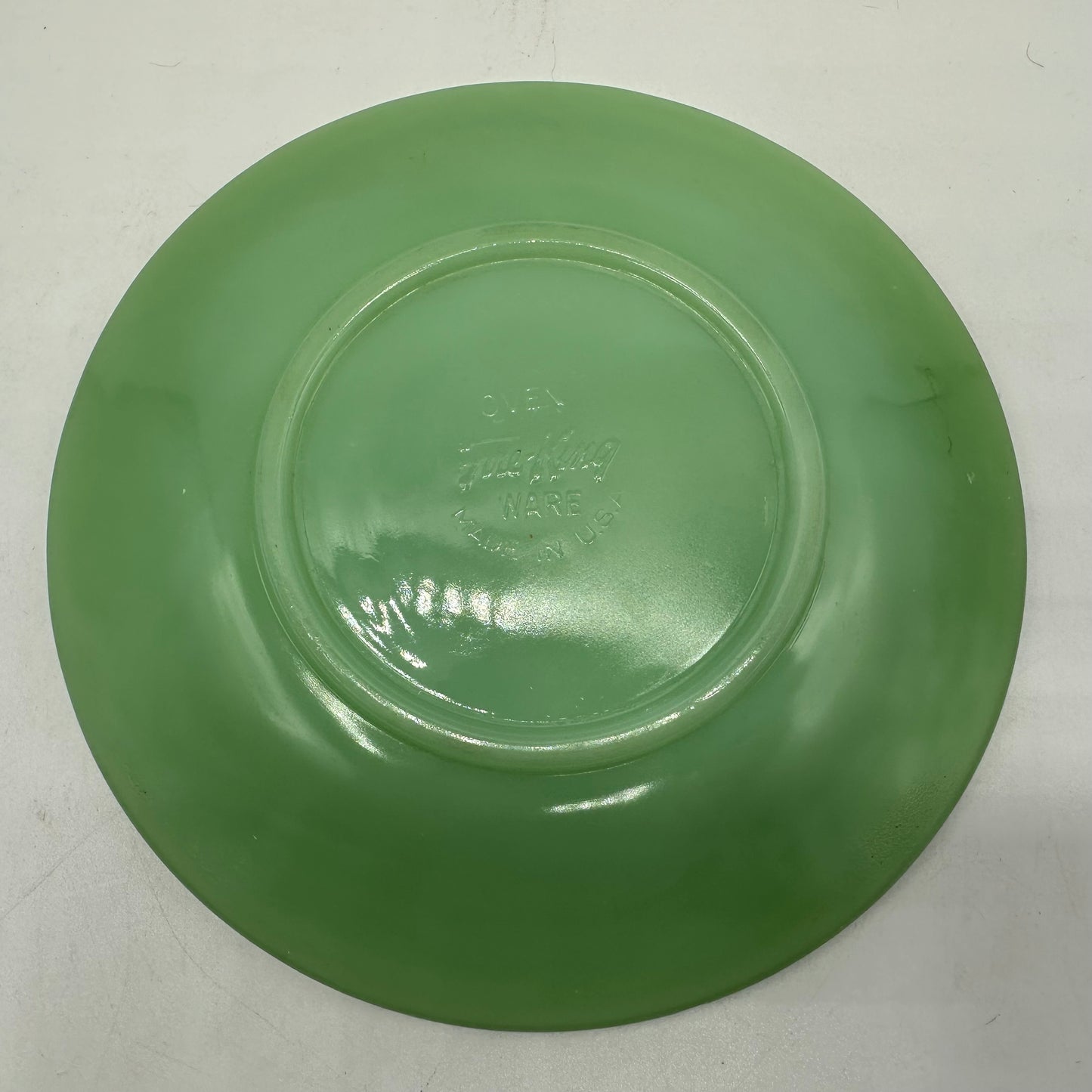 Fire King Jadeite Cup and Saucer , Jane Ray Depression Glass