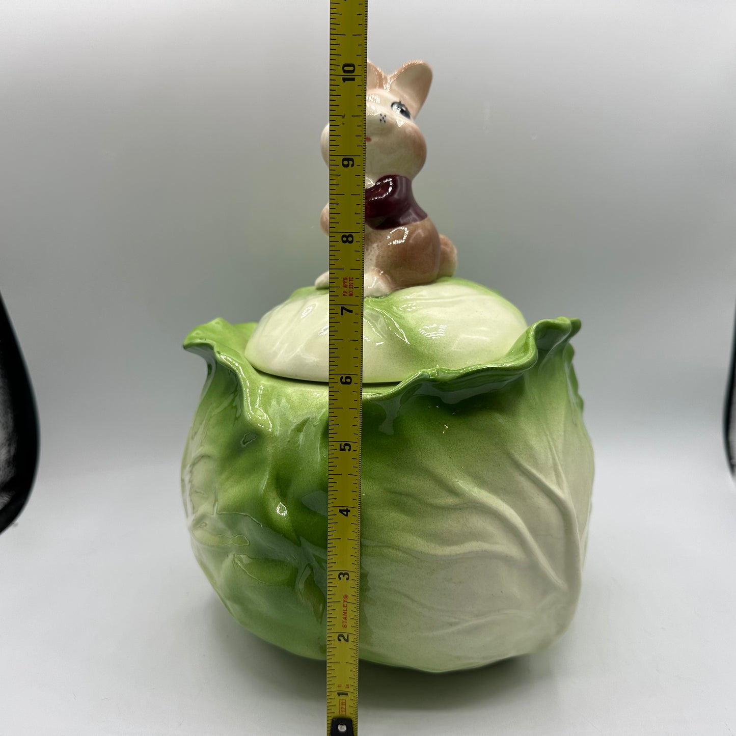 Metlox Poppytrail Rabbit on Cabbage Cookie Jar, 1960s