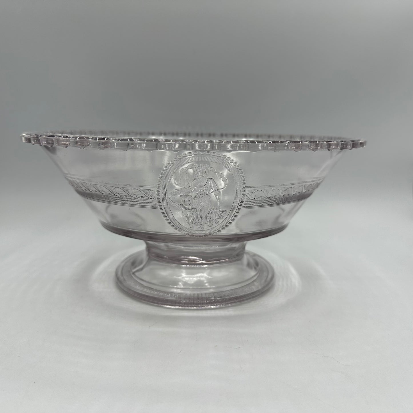 Richards & Hartley Glass Company Cupid & Venus Round Compote