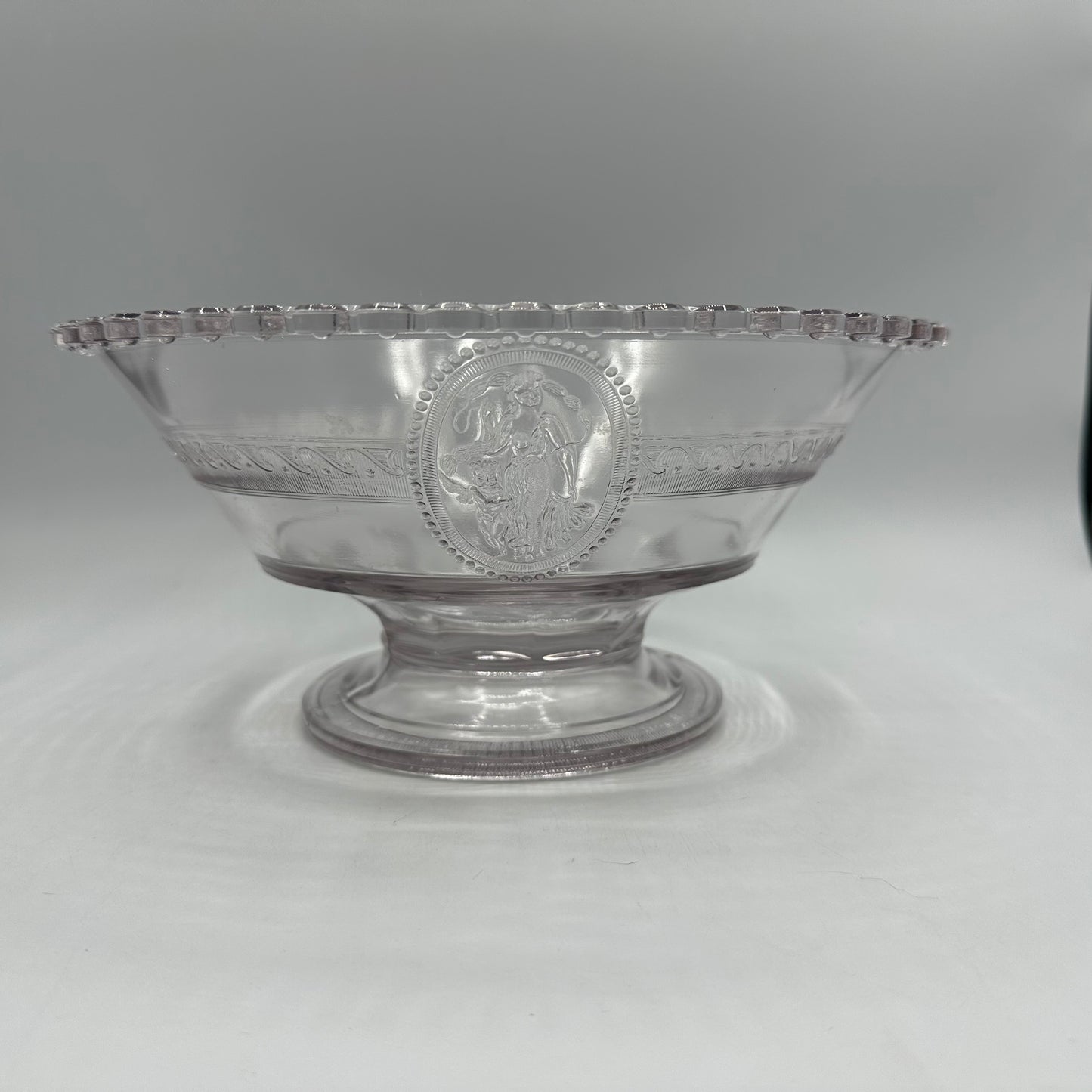 Richards & Hartley Glass Company Cupid & Venus Round Compote