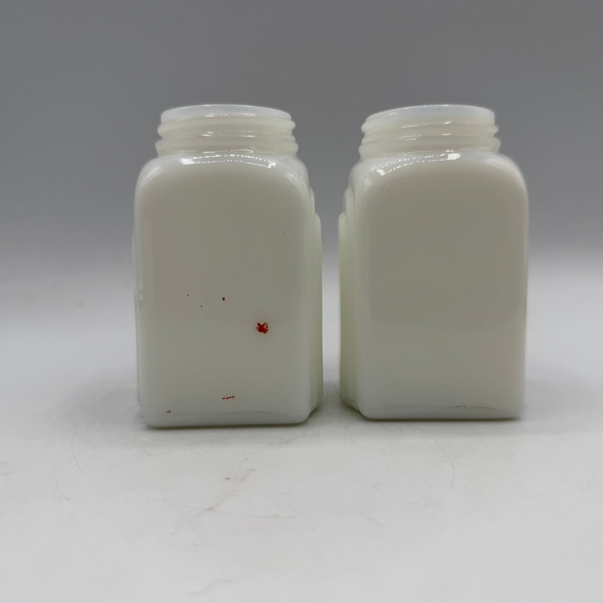 McKee Roman Arched Red Sailboat Salt/Pepper Shaker & Refridgerator Dish