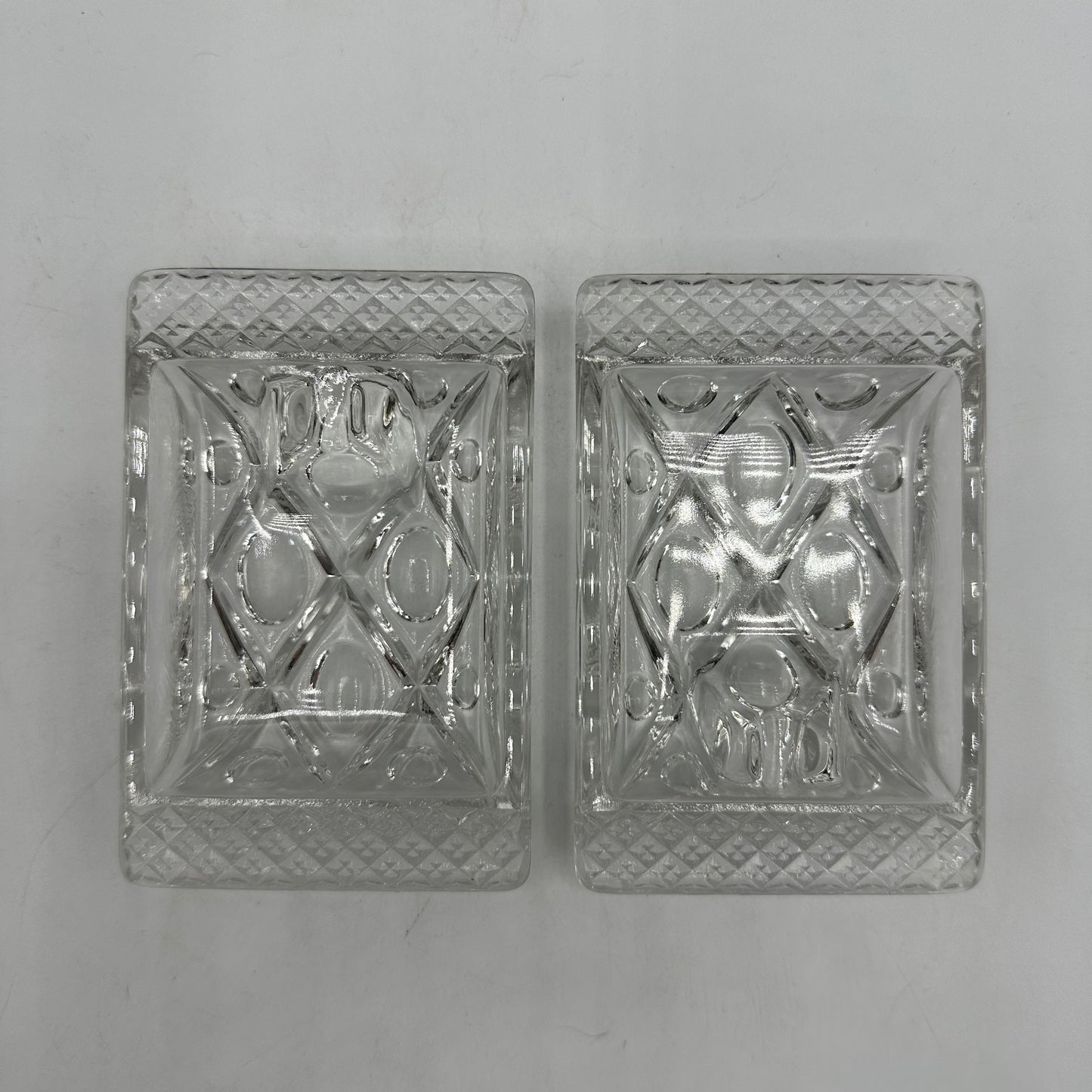 Imperial Glass Cape Cod Clear Elegant Ashtray Set of 2