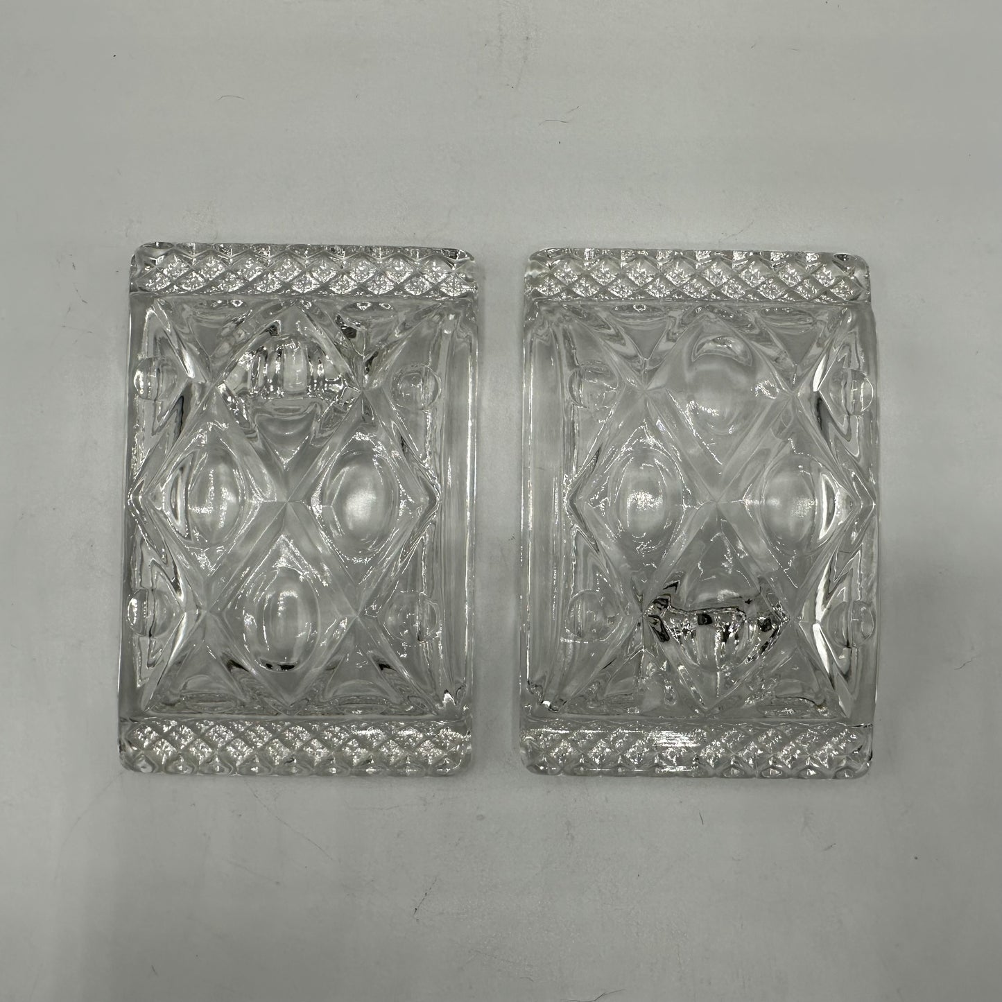 Imperial Glass Cape Cod Clear Elegant Ashtray Set of 2