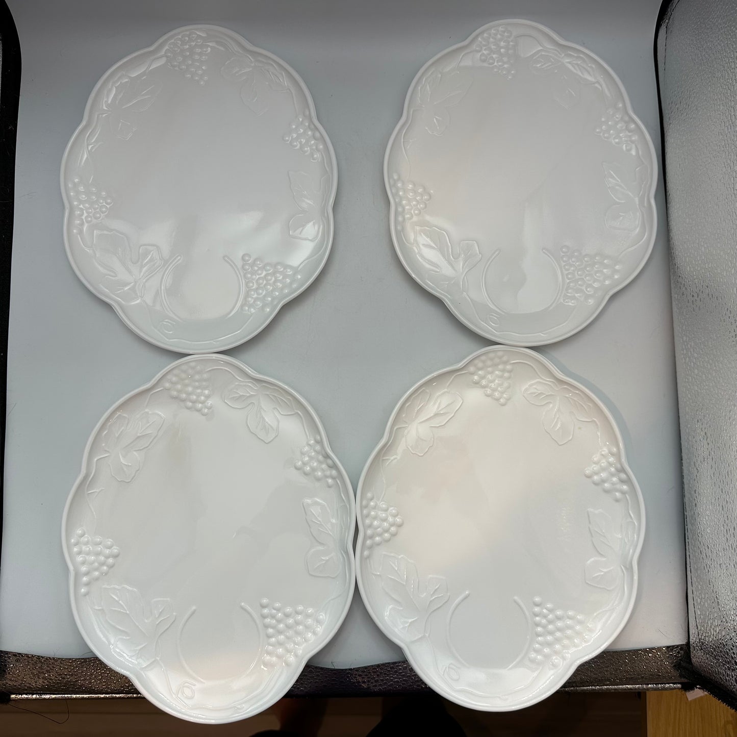 Indiana Glass Colony Harvest Snack Plates and Cup,Set of 4