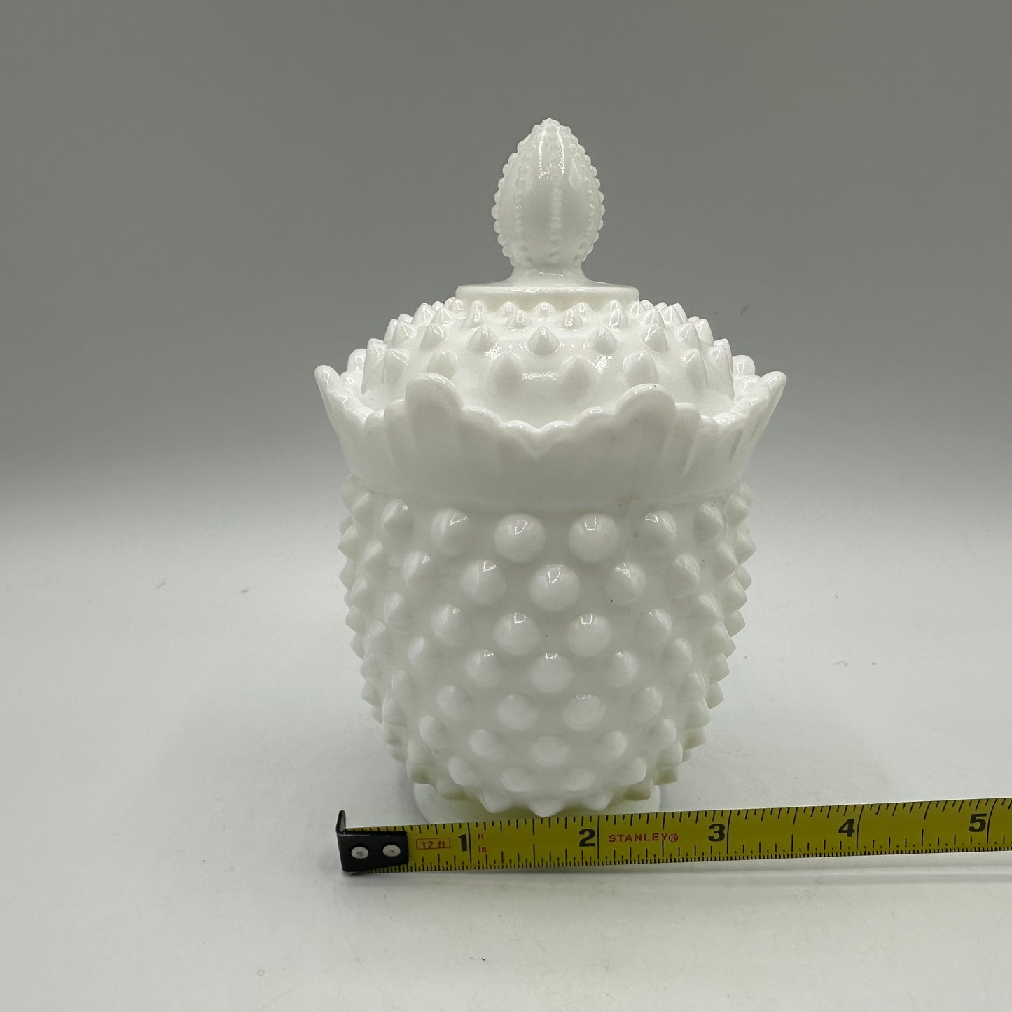Fenton Milk Glass Hobnail Lidded Sugar Bowl