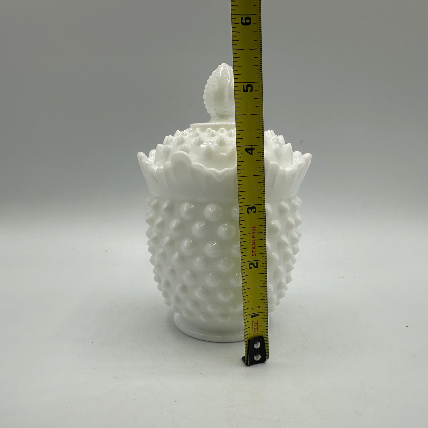 Fenton Milk Glass Hobnail Lidded Sugar Bowl